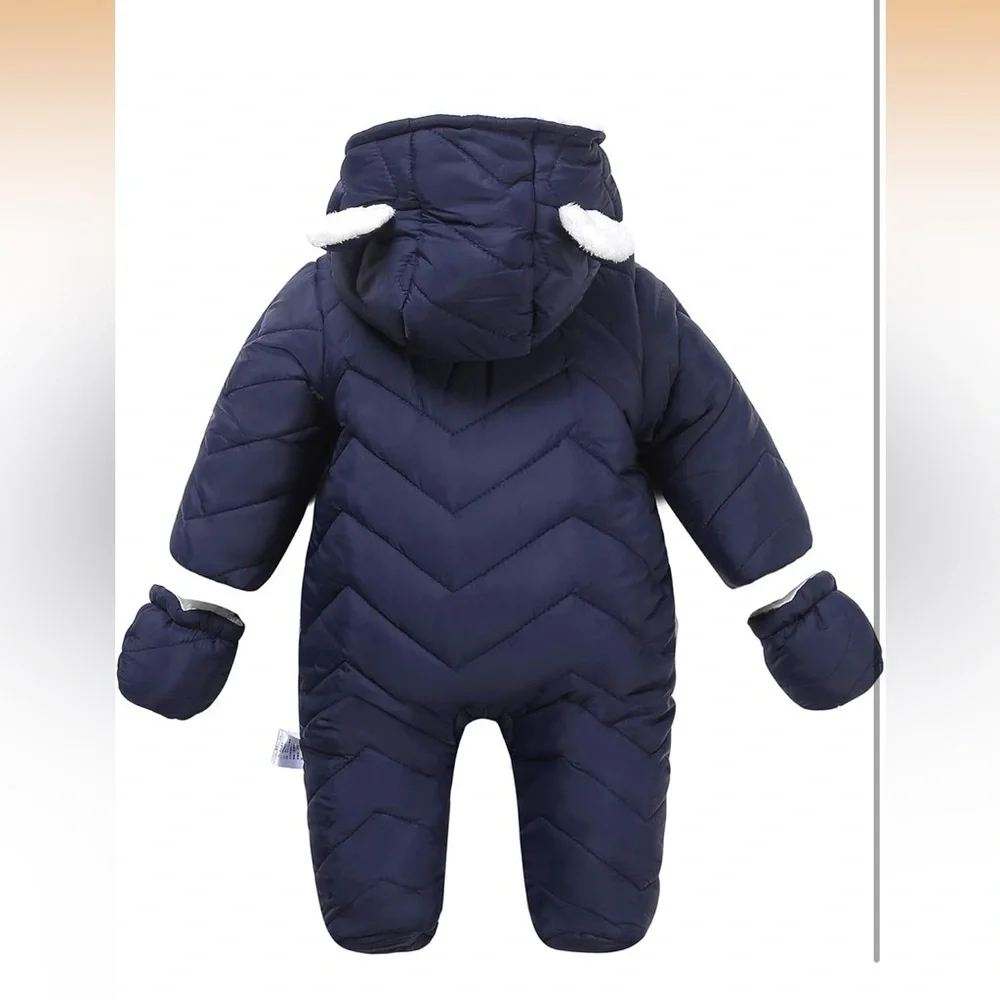 DINGDONG'S CLOSET Baby Boy Girl Winter Hooded Puffer Jacket Snowsuit with Gloves